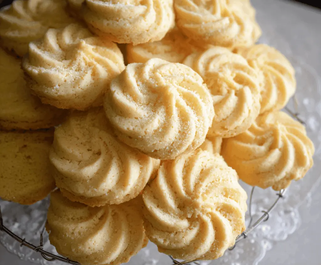 Golden buttery cookies topped with a light glaze, perfect for snacking or gifting
