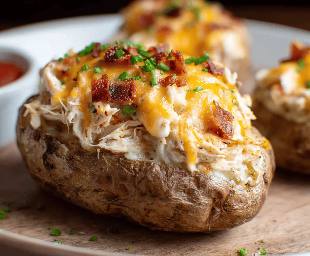 Easy Crack Chicken Stuffed Potatoes