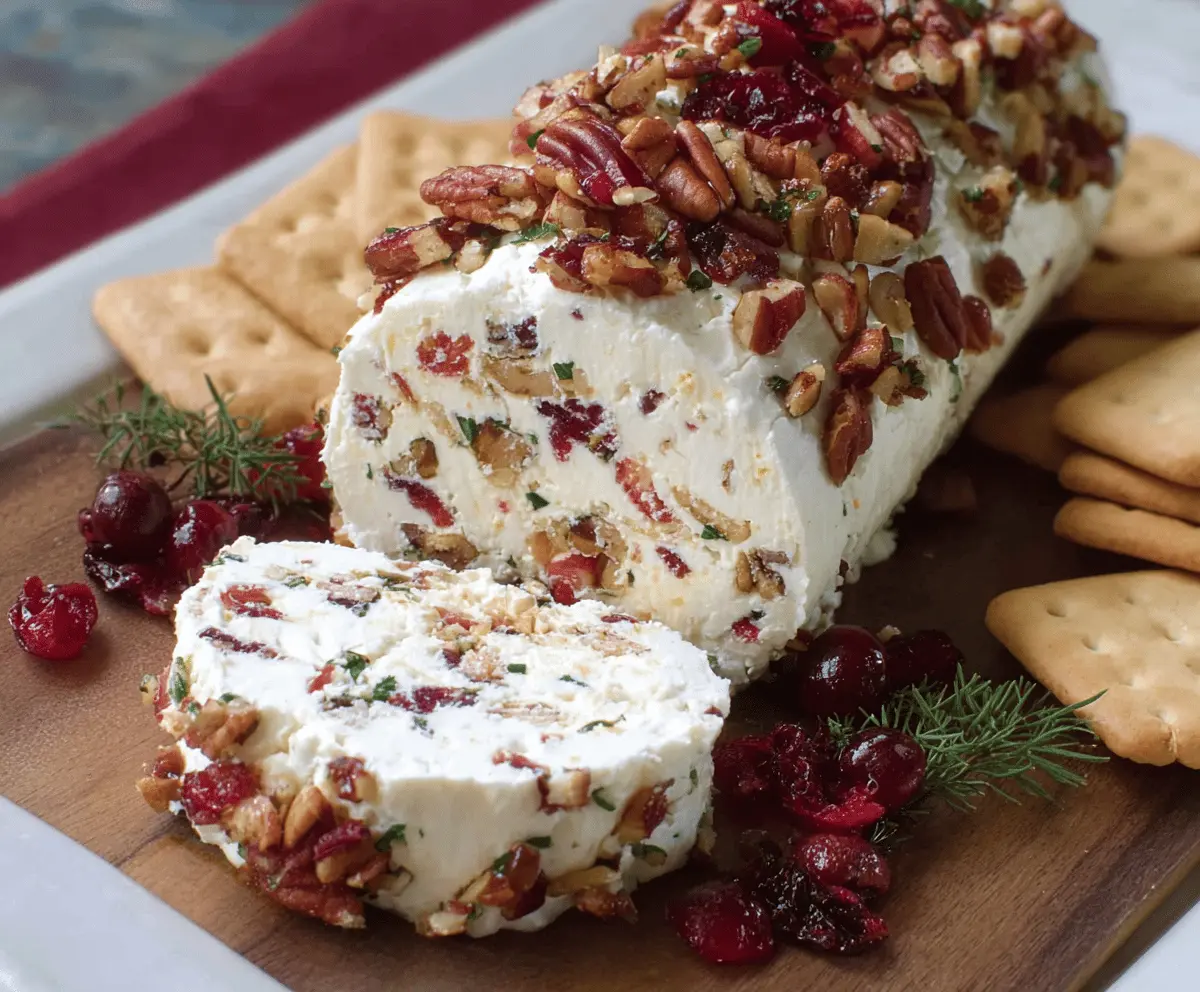 Easy Cranberry Pecan Cheese Log