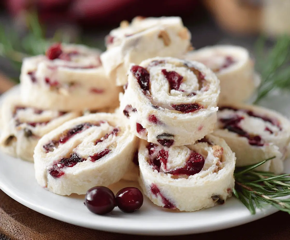 Easy Christmas Cranberry Pinwheels