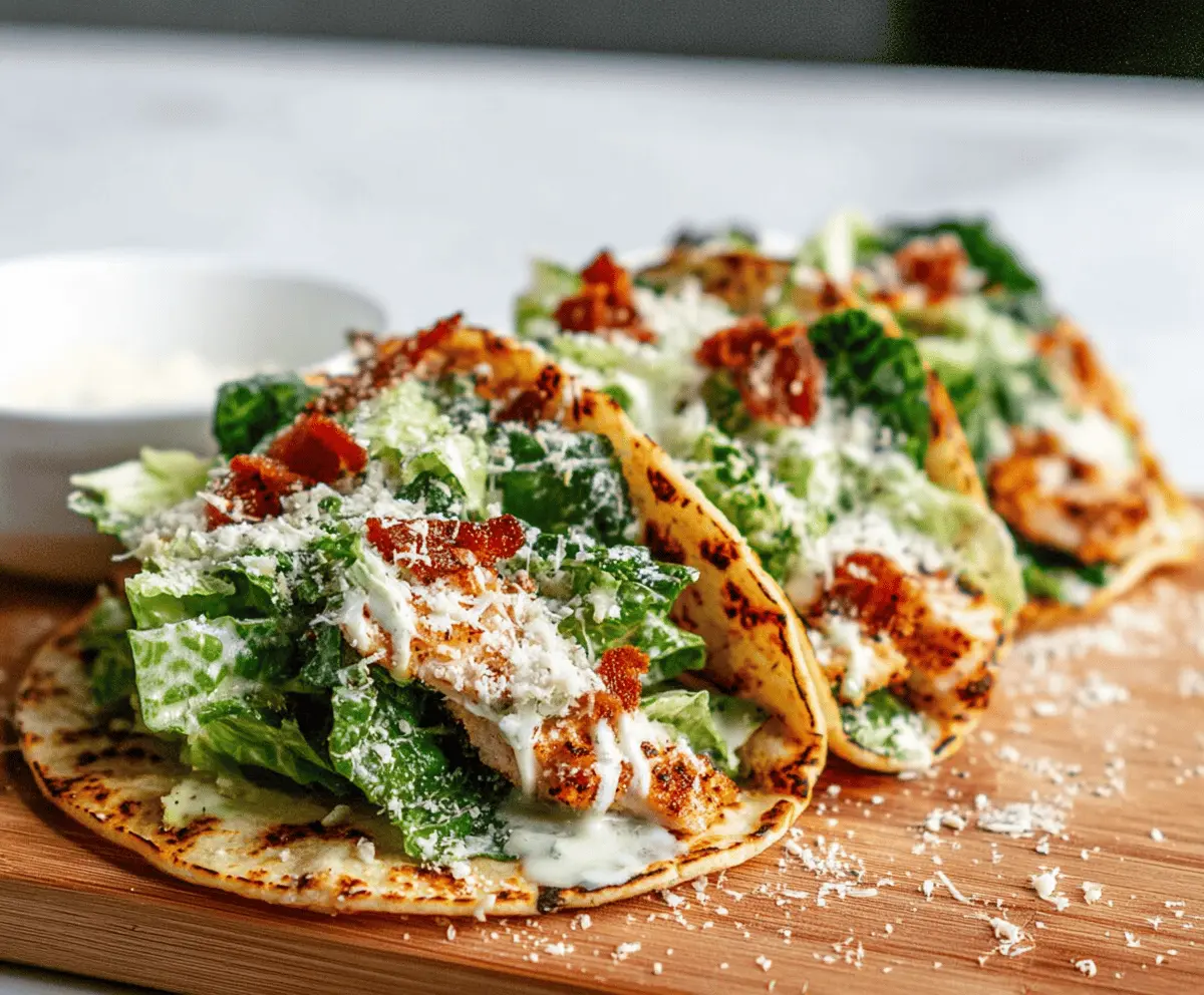 Easy Smash Chicken Caesar Tacos