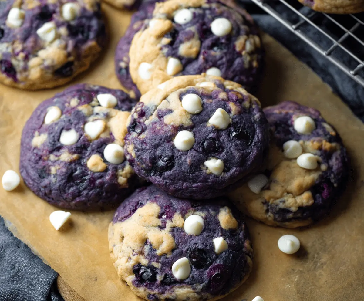 Bakery-Style Blueberry White Chocolate Chip Cookies