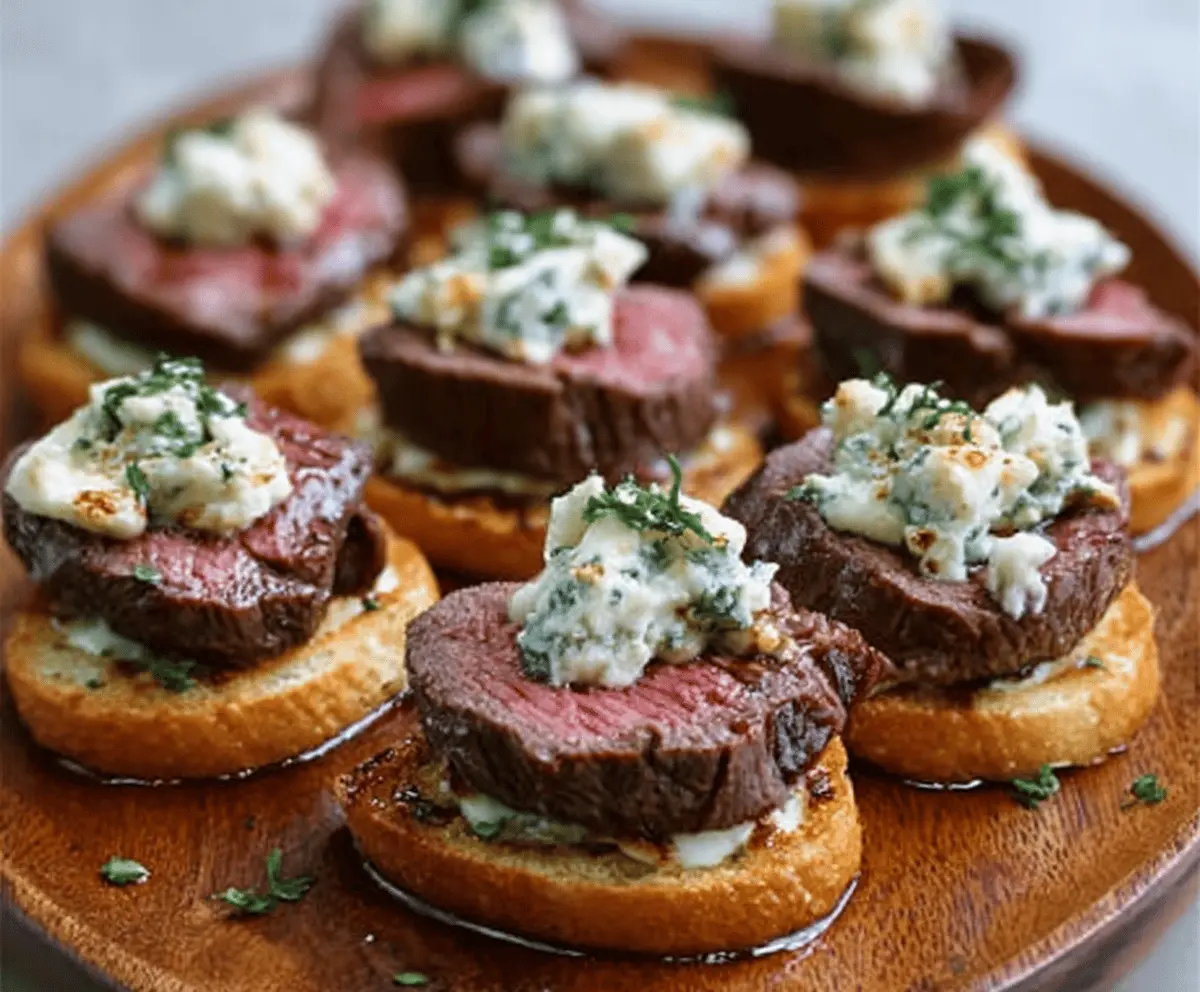 Easy Beef Tenderloin Gorgonzola Crostini