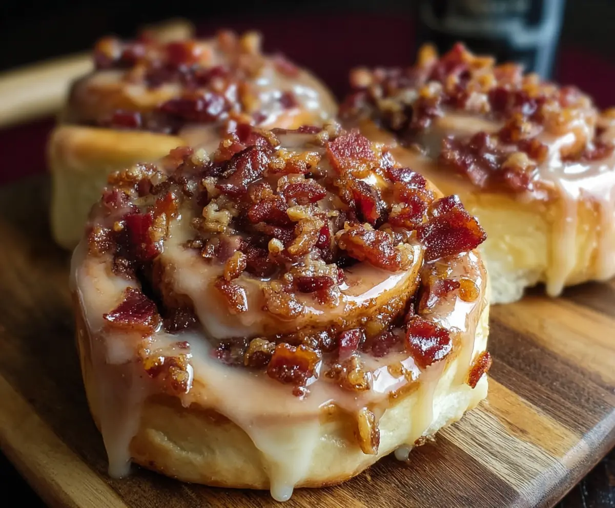 Sweet & Savory Bourbon Maple Bacon Cinnamon Rolls