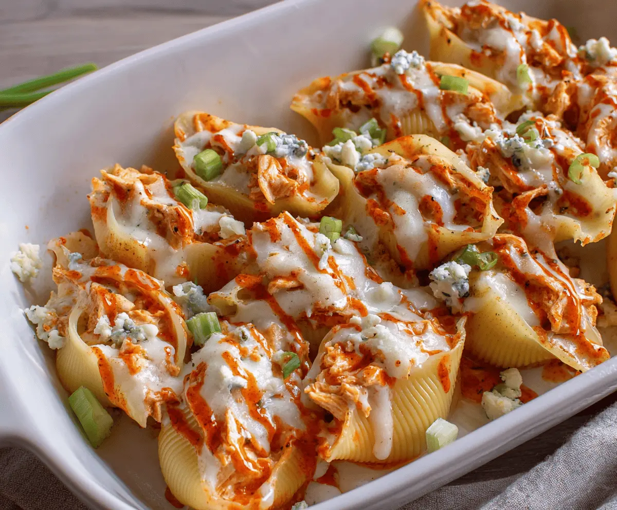 Easy Buffalo Chicken Stuffed Shells