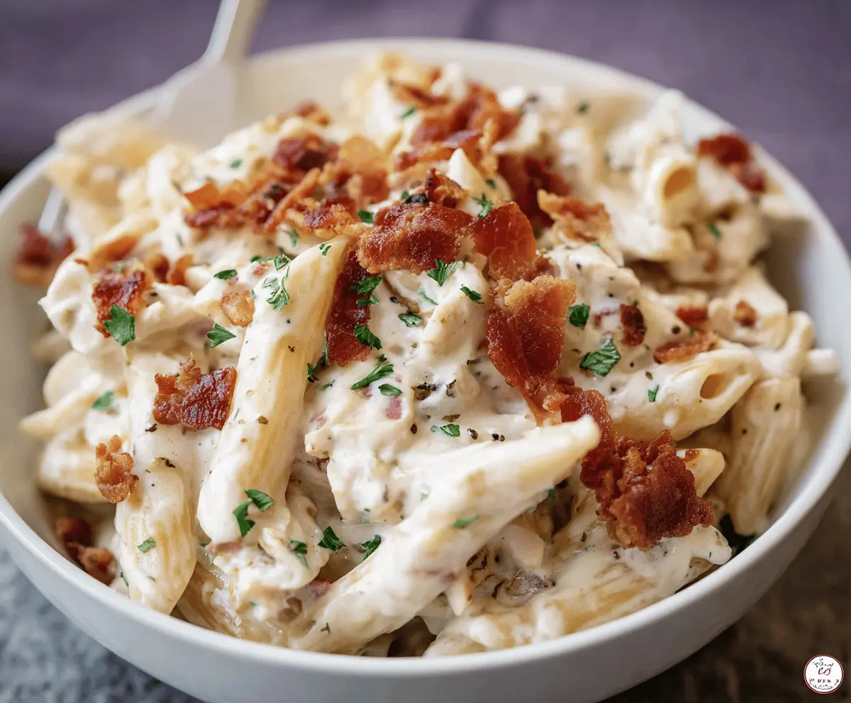 Creamy Chicken Bacon Ranch Pasta Recipe