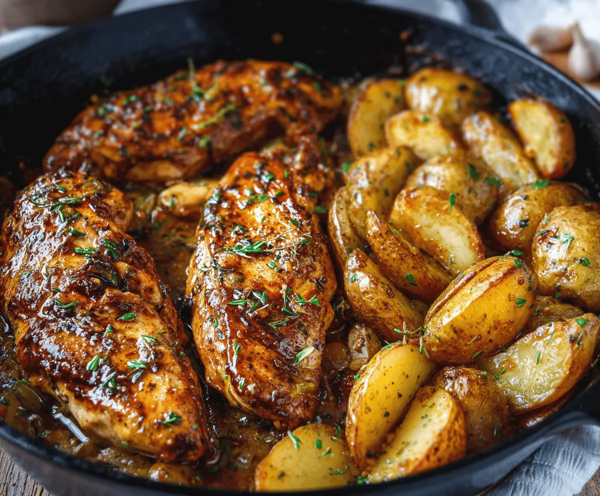 Garlic Butter Chicken & Potatoes Skillet