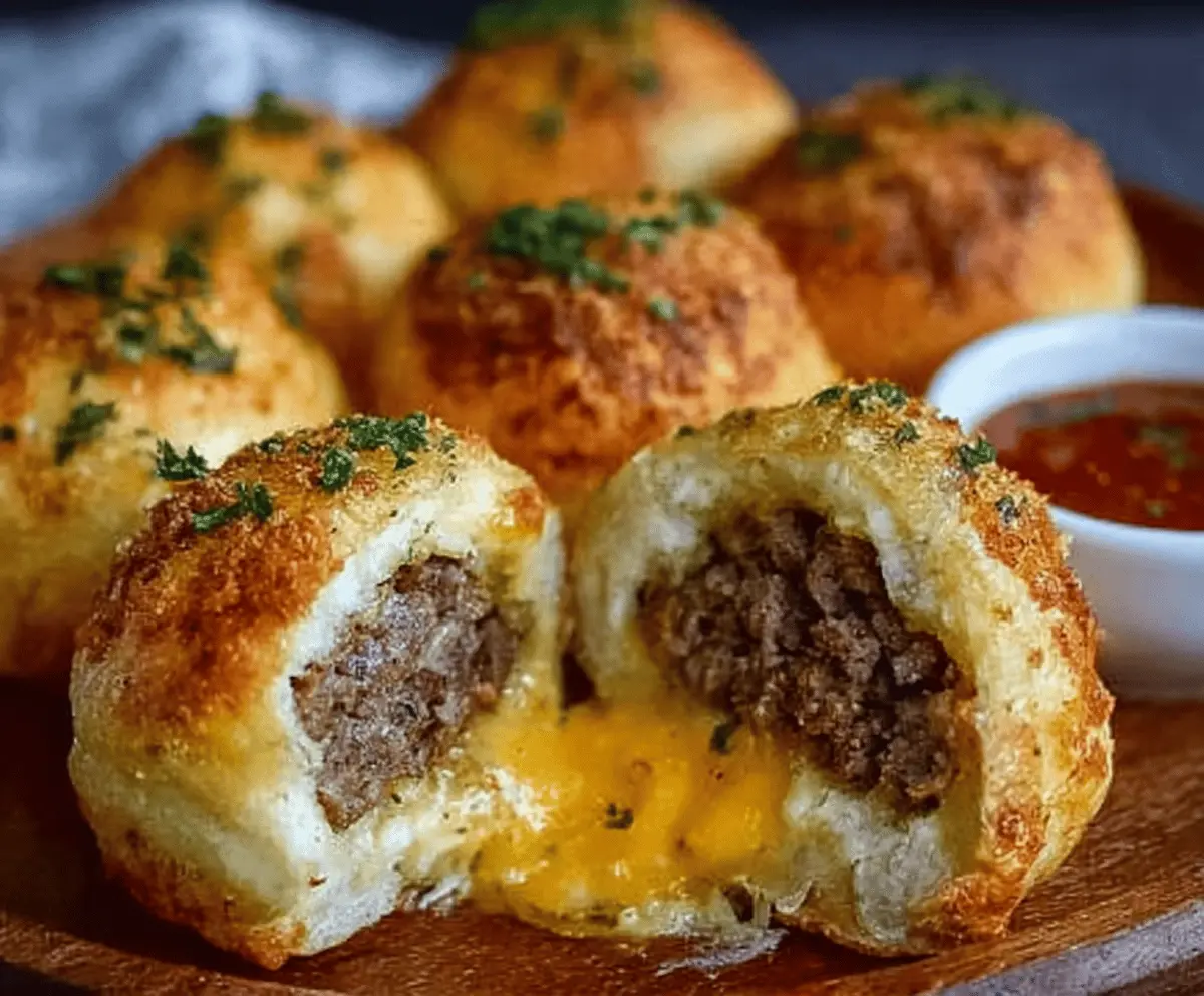 Garlic Parmesan Cheeseburger Bombs