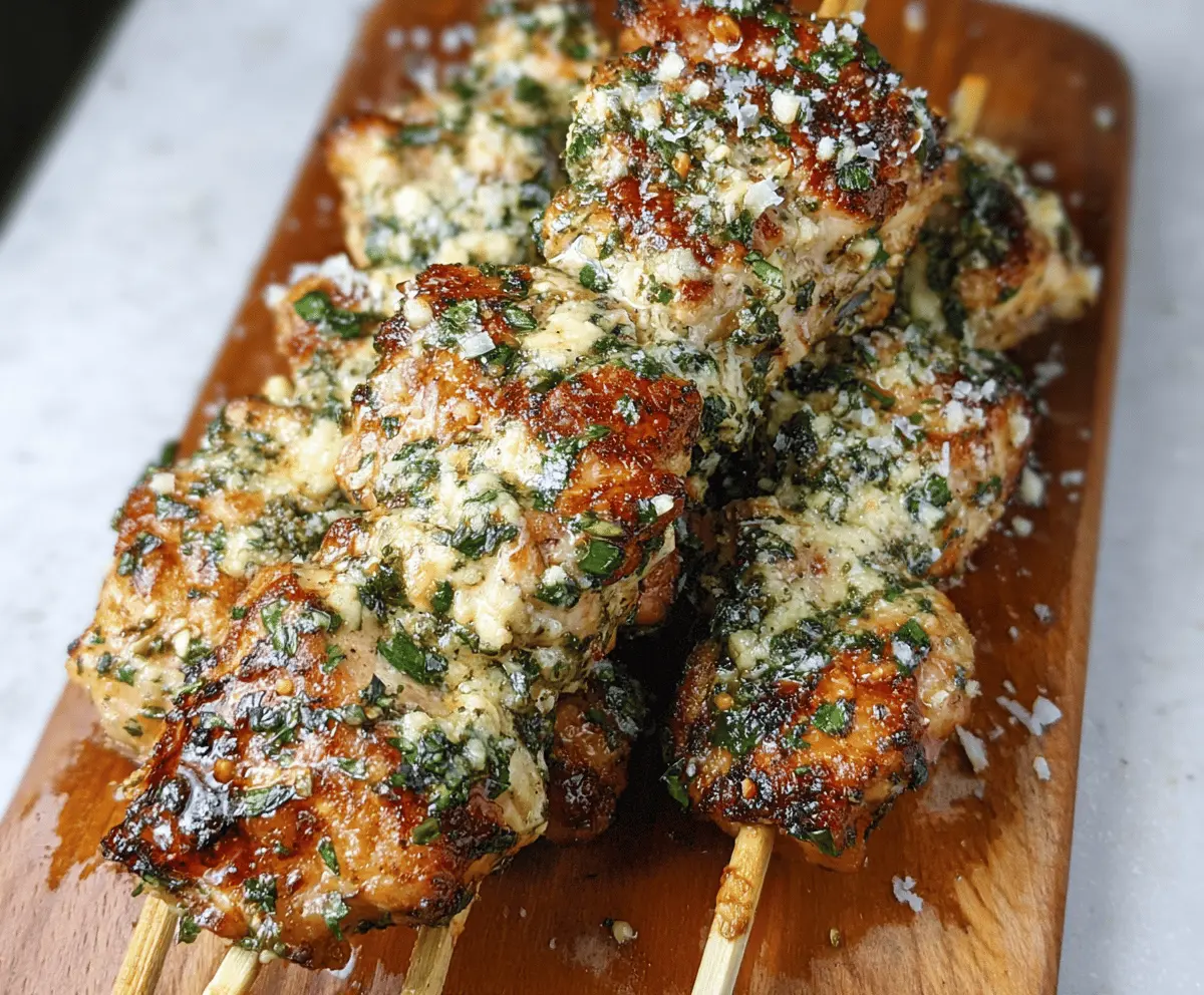 Easy Garlic Parmesan Chicken Skewers