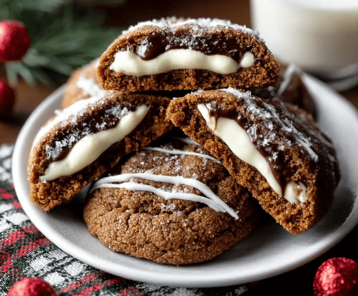Soft Gingerbread Cheesecake Cookies