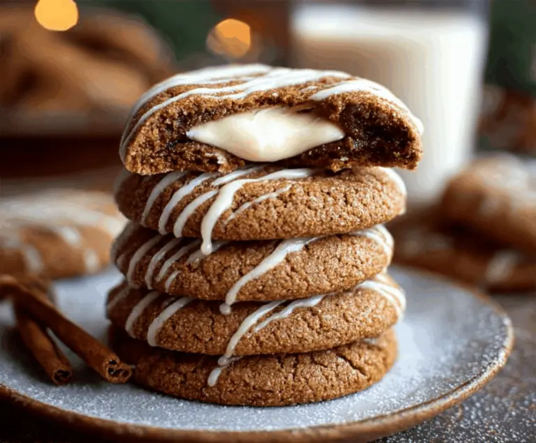 Delicious gingerbread cheesecake cookies with festive spices and a creamy texture.