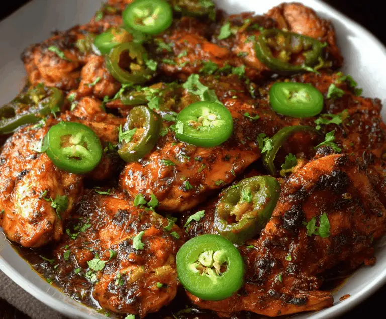 Spicy jalapeno chicken served with fresh herbs and vegetables