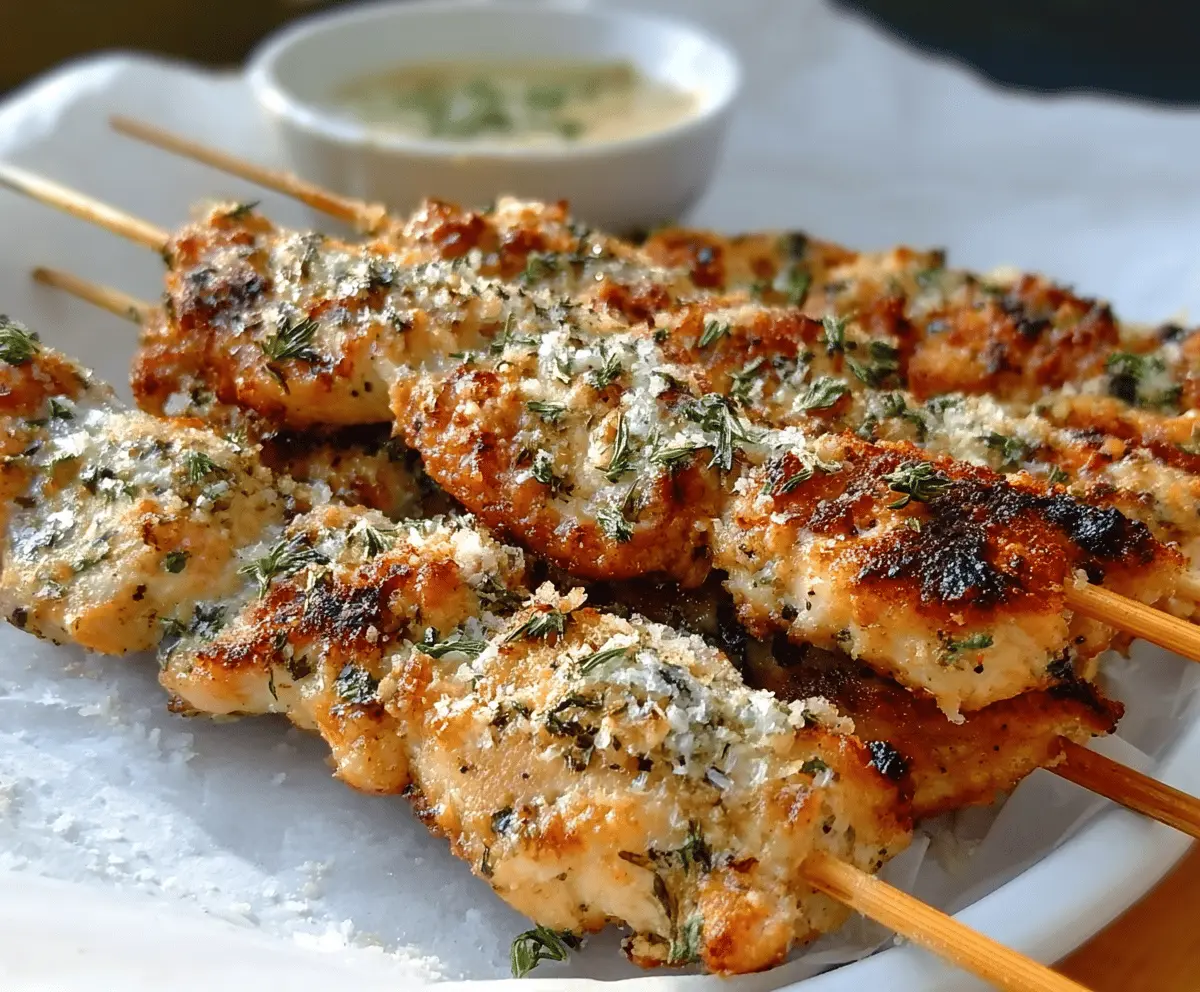 Easy Ranch Garlic Parmesan Chicken Skewers