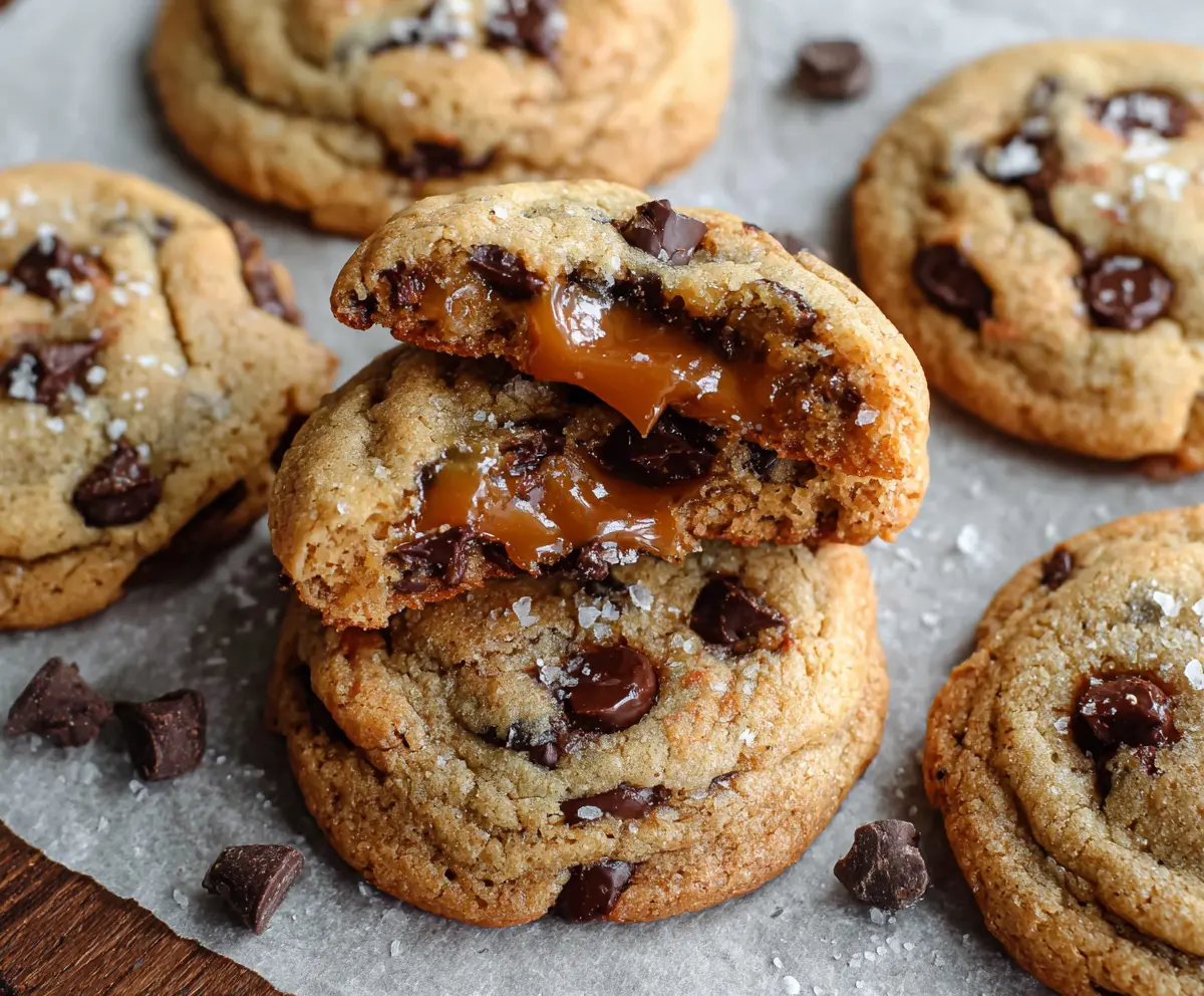 Best Salted Caramel Chocolate Chip Cookies