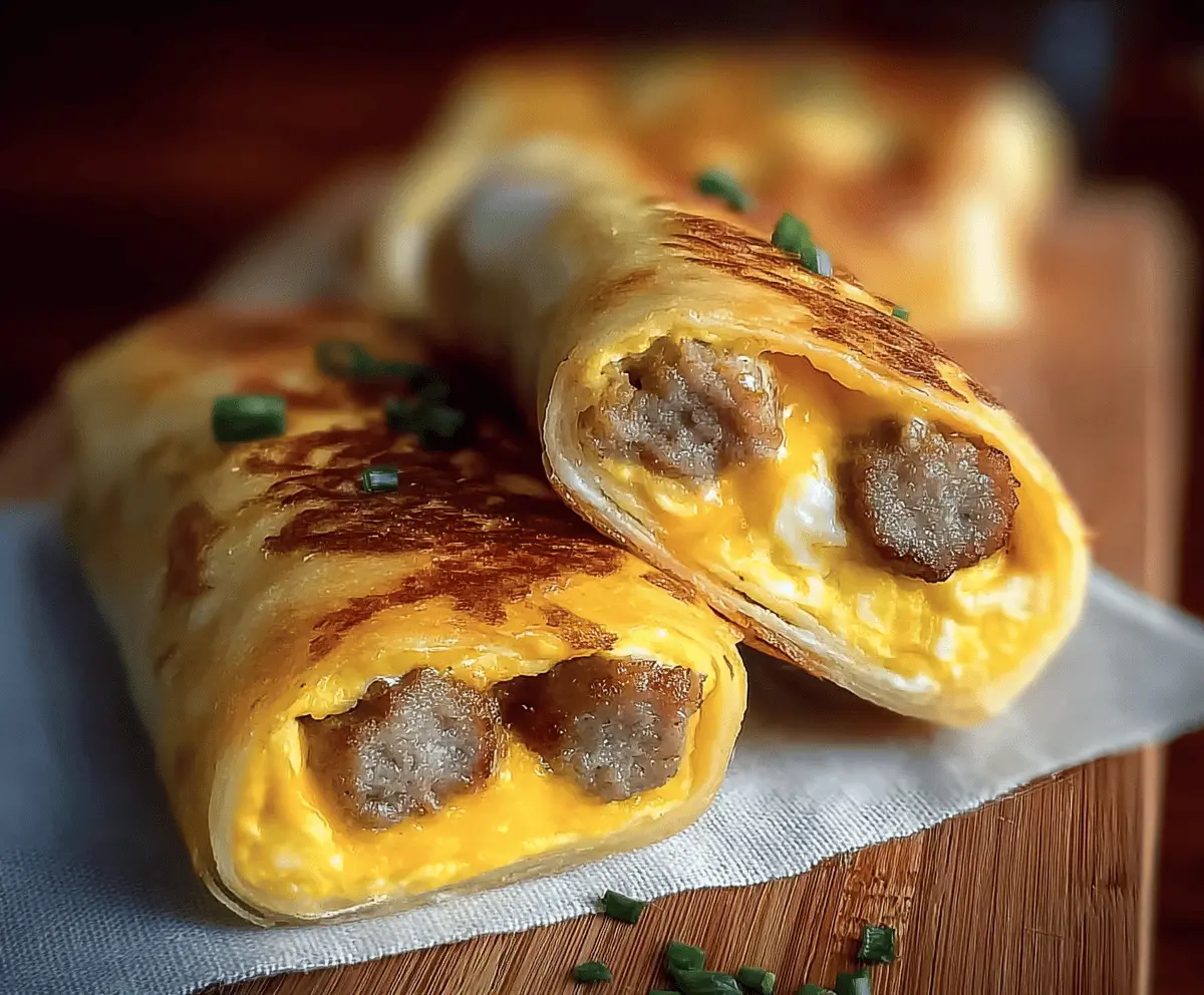 Easy Sausage Egg Breakfast Roll-Ups