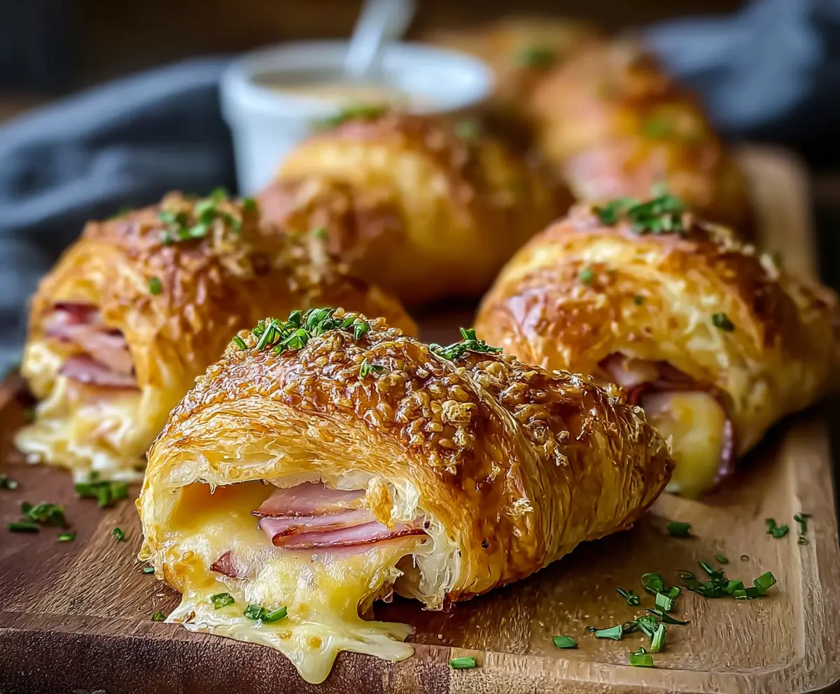 Easy Savory Ham & Cheese Croissants