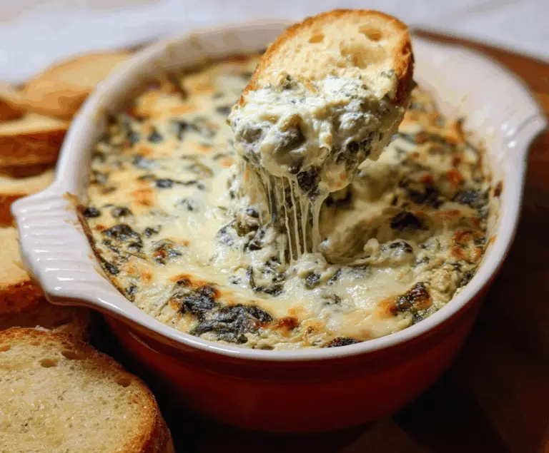 Creamy spinach and artichoke dip served with crunchy chips, perfect for appetizers or parties.
