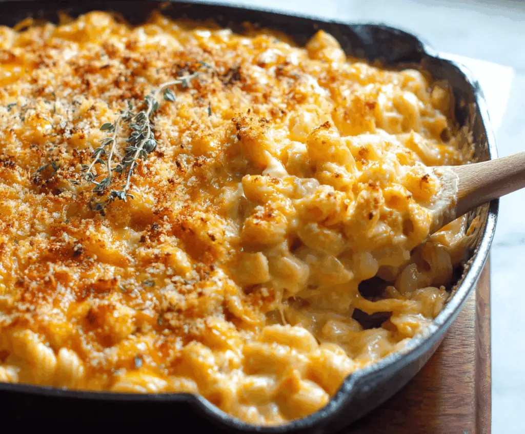 Creamy and cheesy Ultimate Mac and Cheese served in a bowl, garnished with parsley.