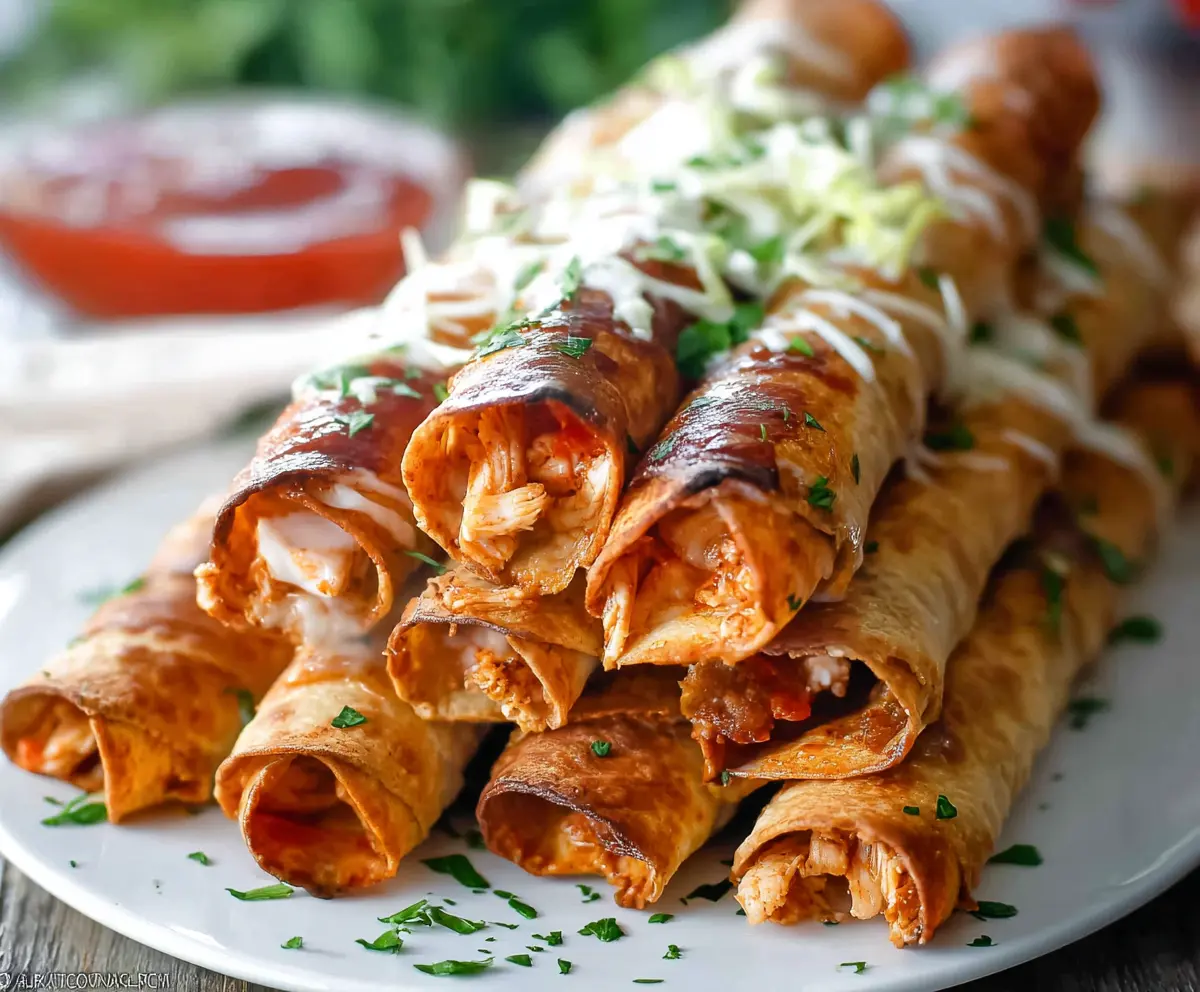 Easy Buffalo Chicken Taquitos
