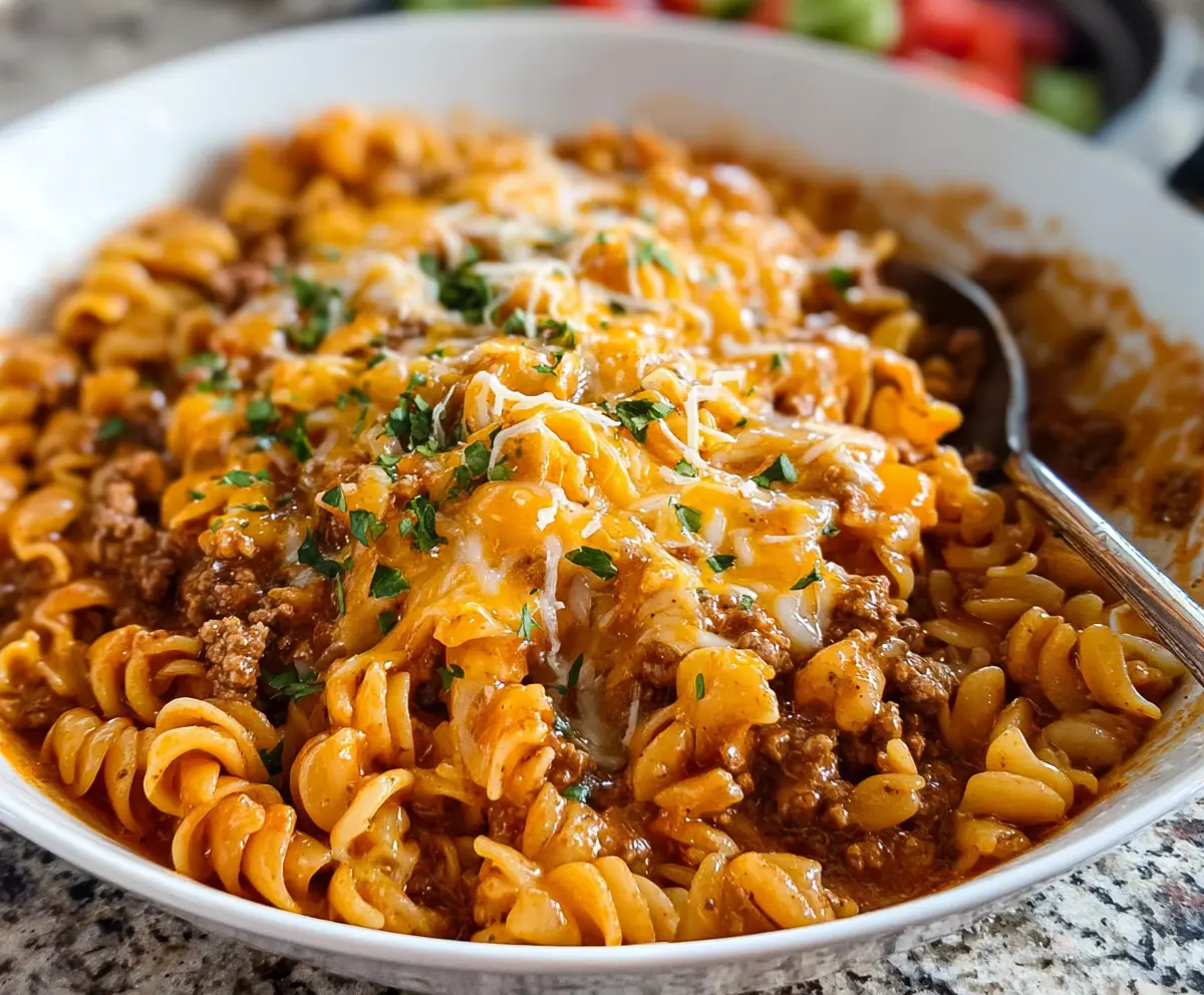 Easy Cheesy Taco Pasta Recipe