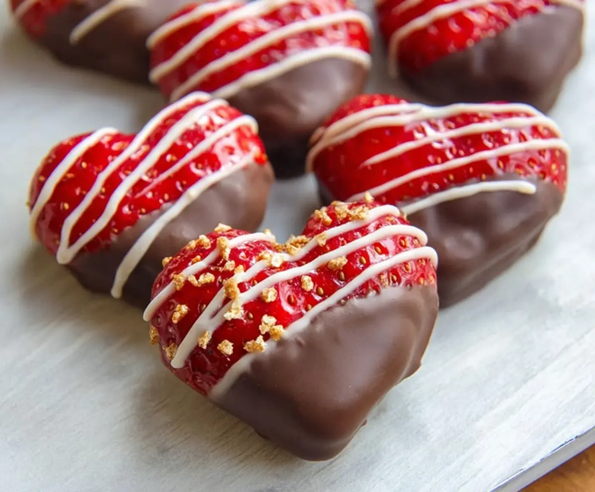 Easy Chocolate-Dipped Strawberry Pretzel Hearts