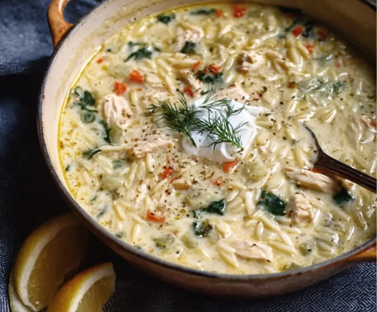 Creamy Chicken Orzo Soup Recipe