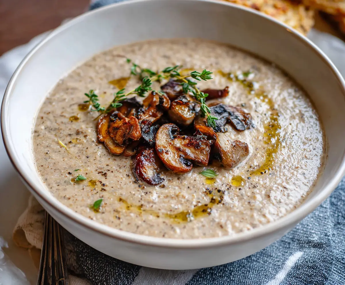 Creamy Mushroom Thyme Soup Recipe