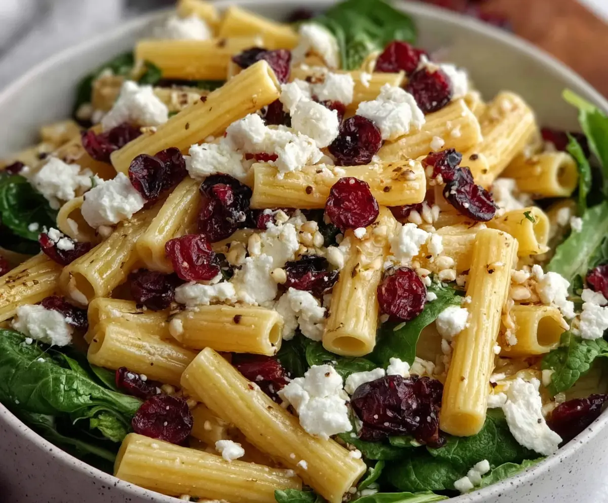 Fresh Feta Cranberry Rigatoni Salad