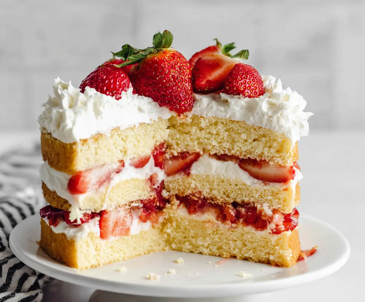 Easy Layered Strawberry Shortcake Cake