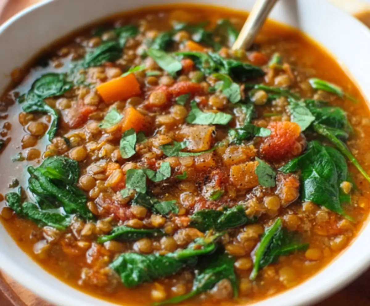 Easy Lentil & Spinach Soup Recipe