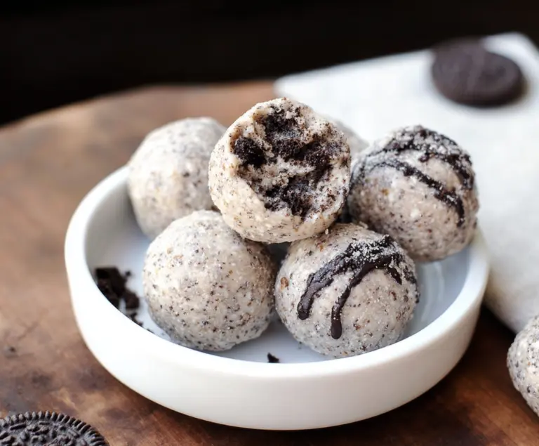 Healthy Oreo protein balls made with nutritious ingredients, perfect for a quick snack or post-workout treat.