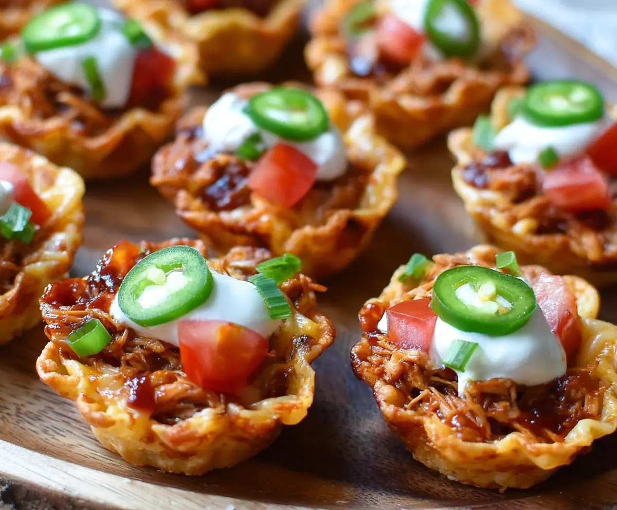 Easy Pulled Pork Nacho Cups