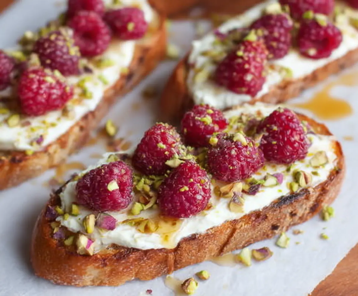 Easy Raspberry Ricotta Toasts with Honey