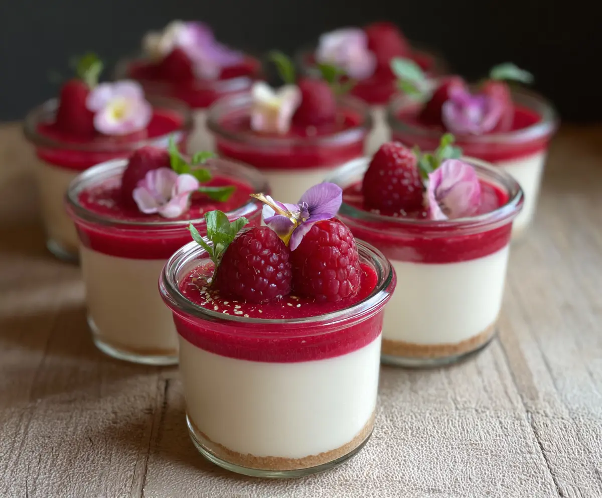 Easy Raspberry Rose Panna Cotta Cups
