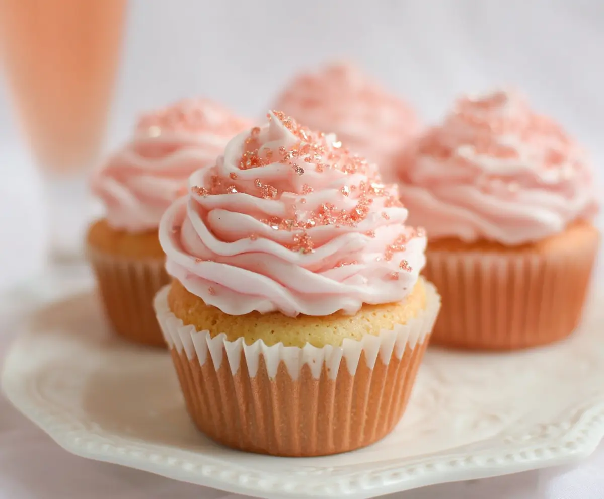 Delicious Rose Champagne Cupcakes