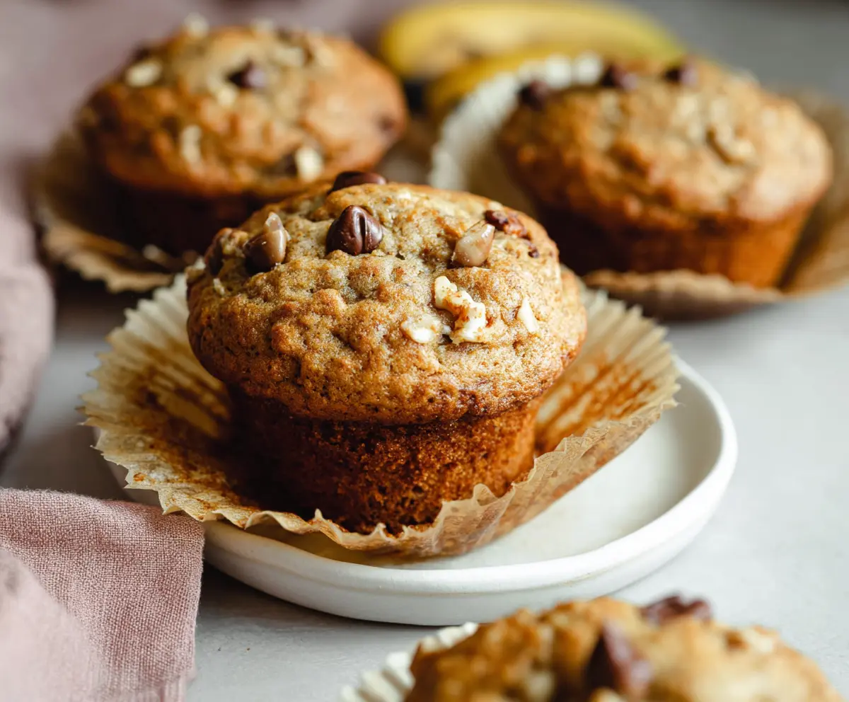 Easy Sourdough Banana Muffins