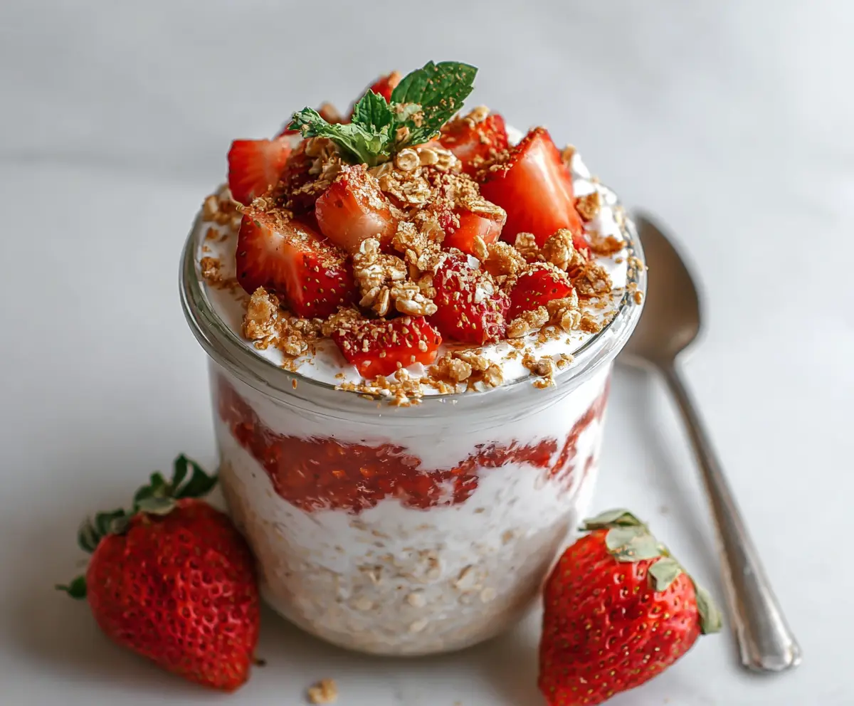 Easy Strawberry Cheesecake Overnight Oats
