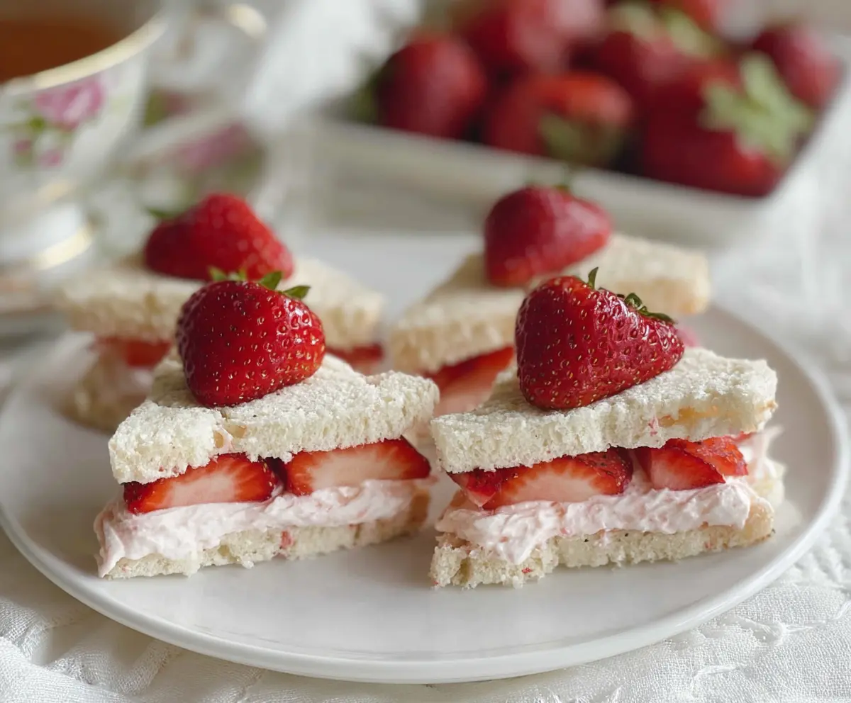 Easy Strawberry Cream Cheese Tea Sandwiches