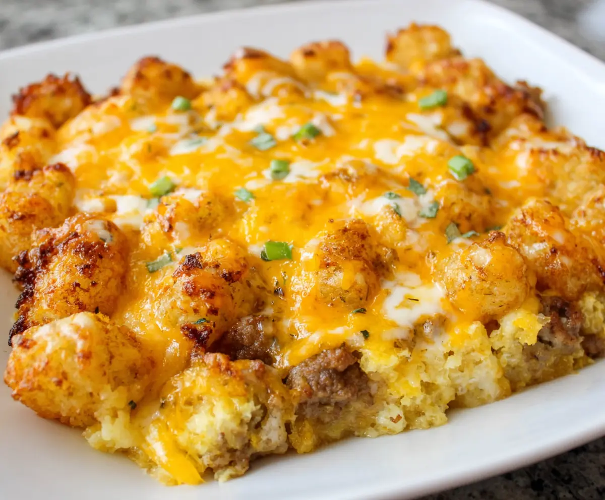 Easy Tater Tot Sausage Breakfast Casserole