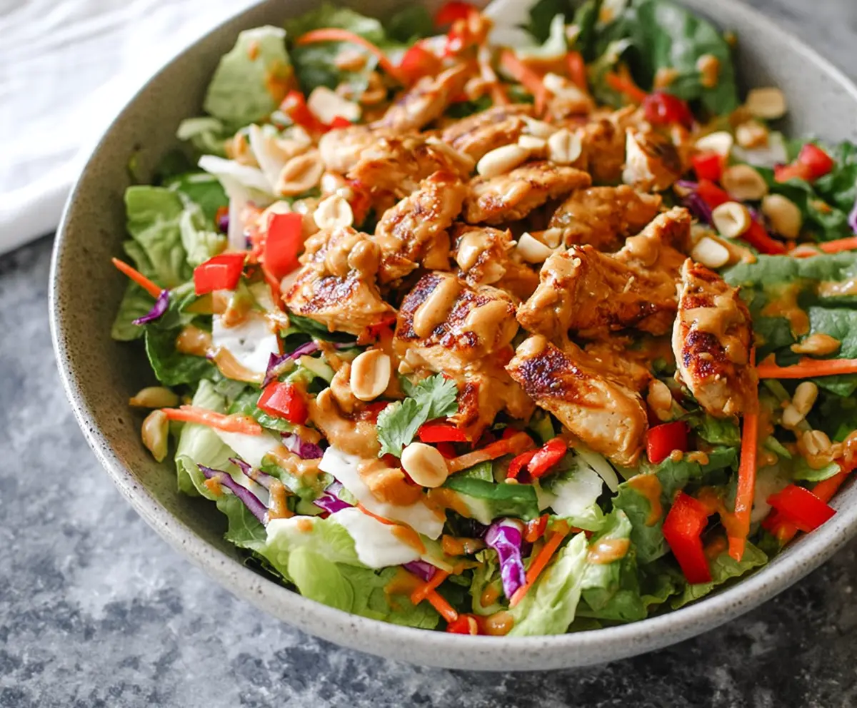 Easy Thai Chicken Salad with Peanut Sauce