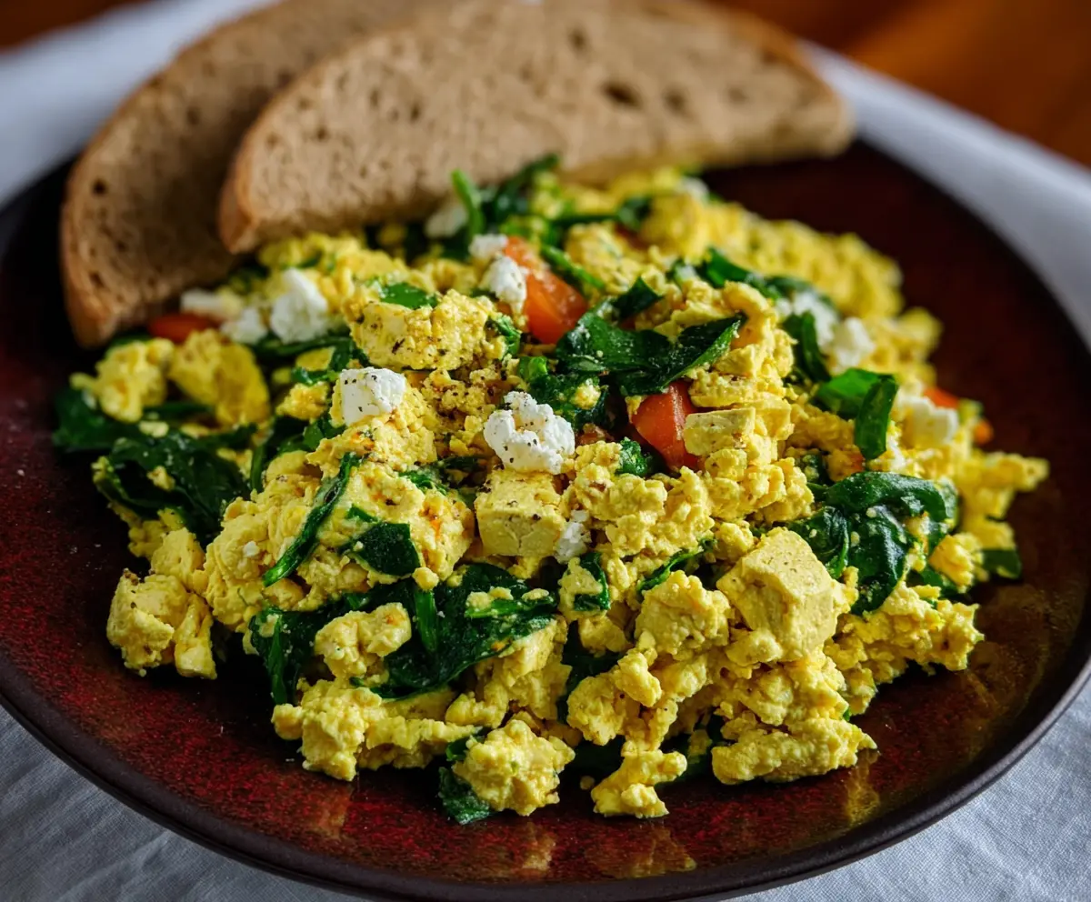 Easy Tofu Spinach Breakfast Scramble