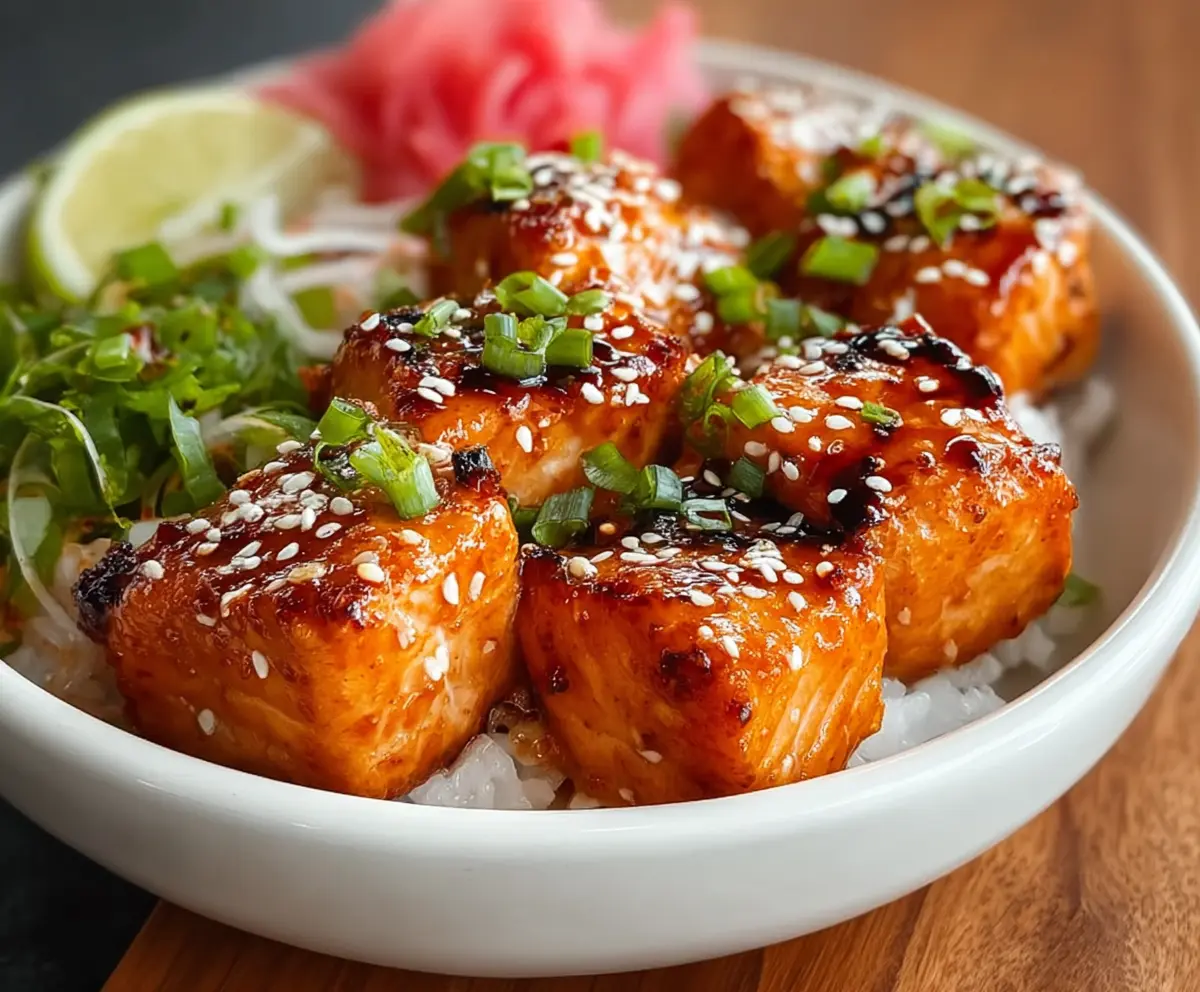 Easy Bang Bang Salmon Bites Bowl