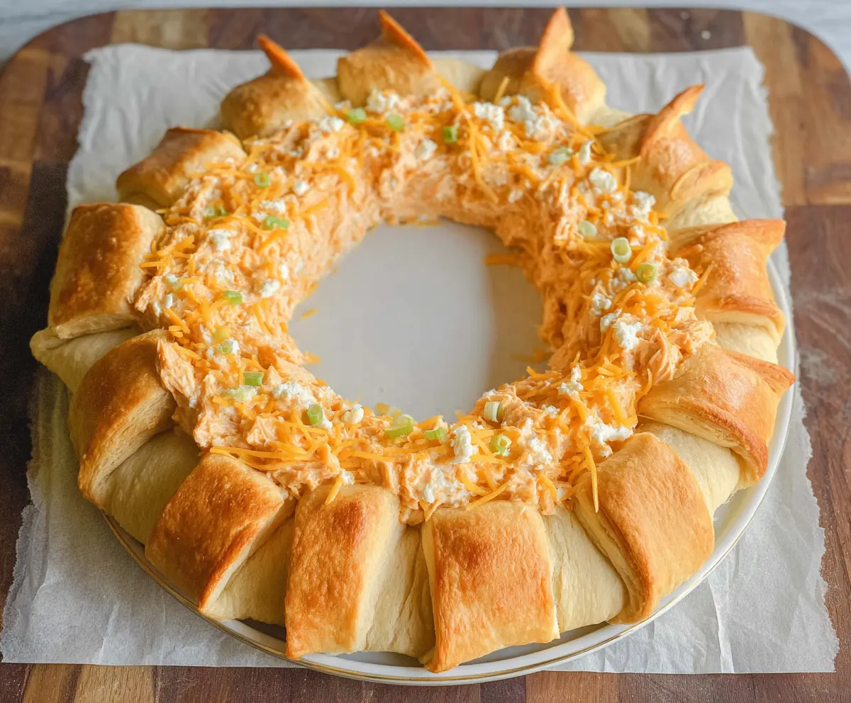 Easy Buffalo Chicken Crescent Ring