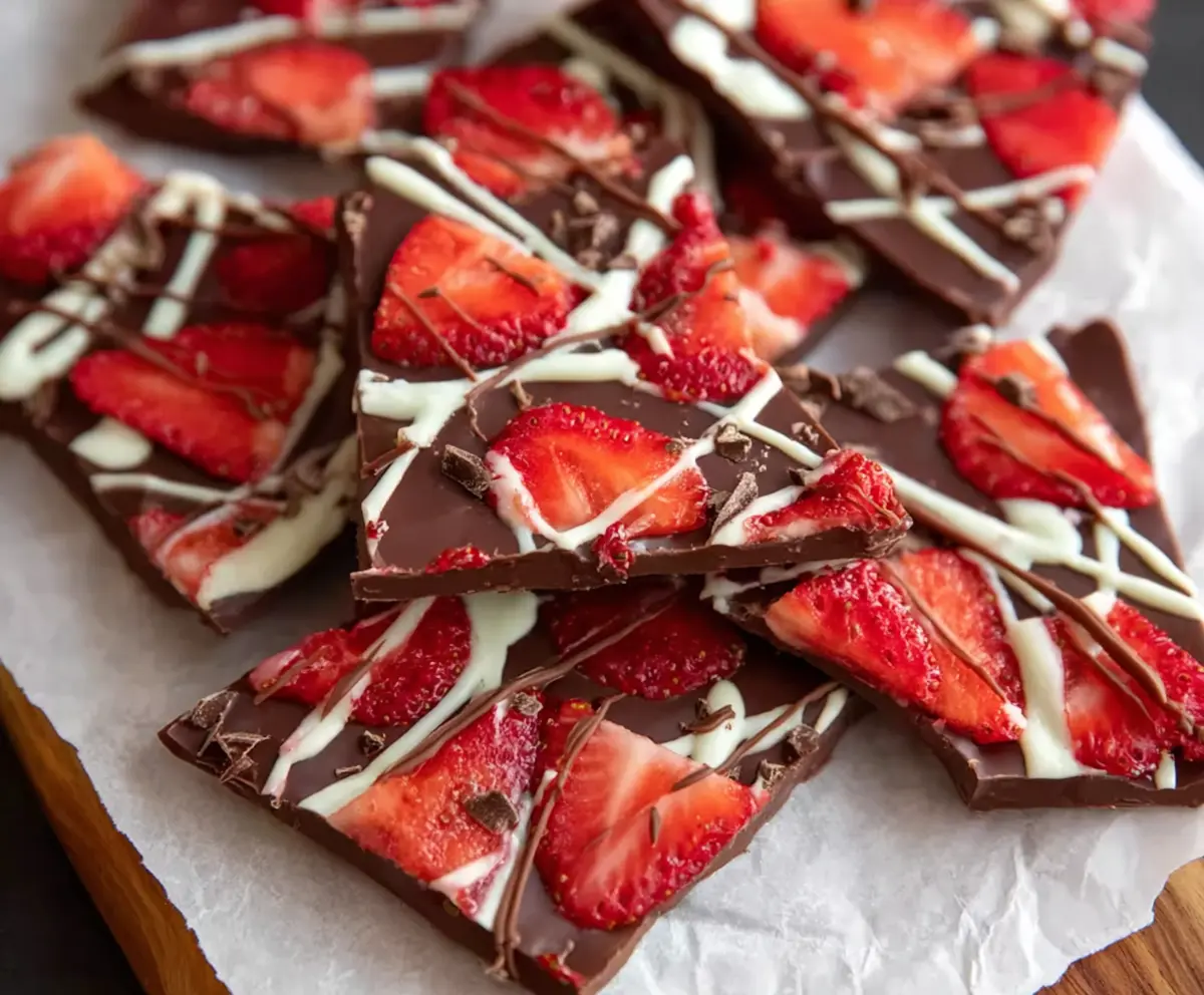 Easy Chocolate Covered Strawberry Bark