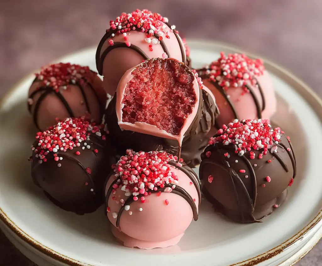 Delicious chocolate-covered strawberry buttercreams on a elegant plate, perfect for dessert lovers.