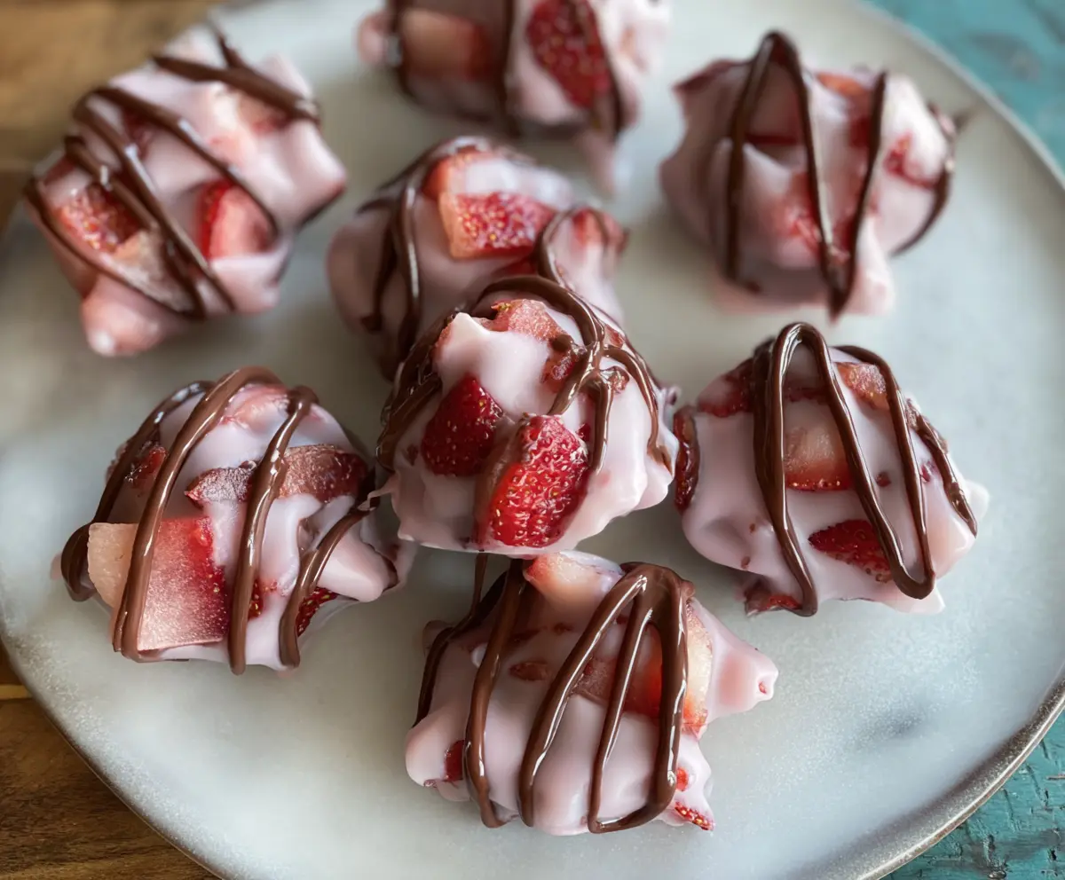 Easy Chocolate Strawberry Yogurt Bites