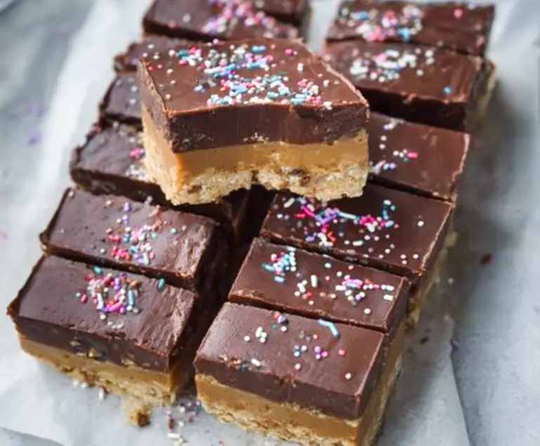 Healthy no-bake cookie dough bars on a plate with fresh ingredients.