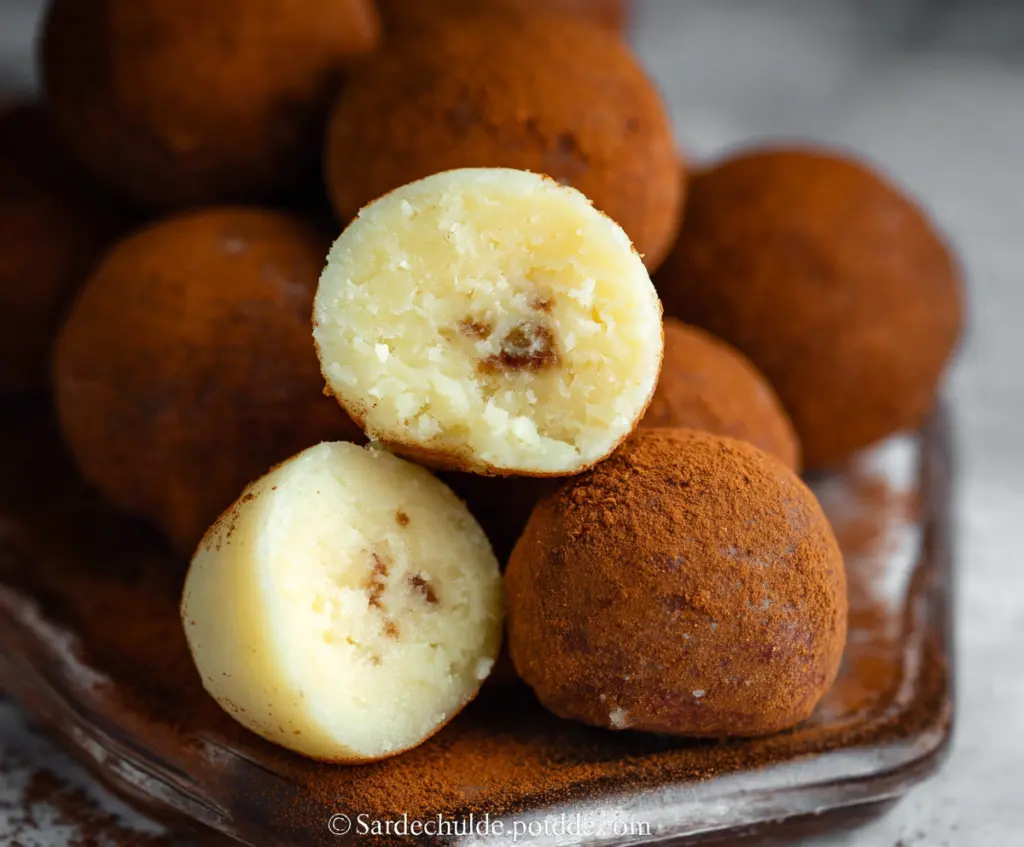 Creamy Irish Potato Candy rolls topped with cinnamon and powdered sugar, traditional Irish sweet treat.