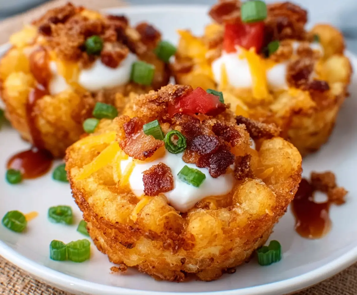 Easy Loaded Tater Tot Cups