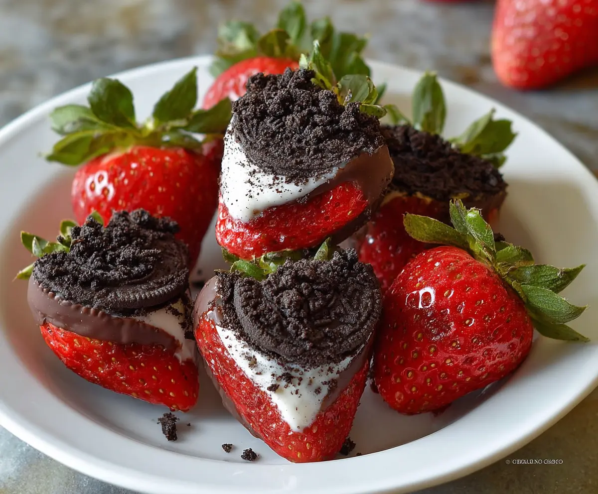 Easy Oreo Truffle-Stuffed Strawberries